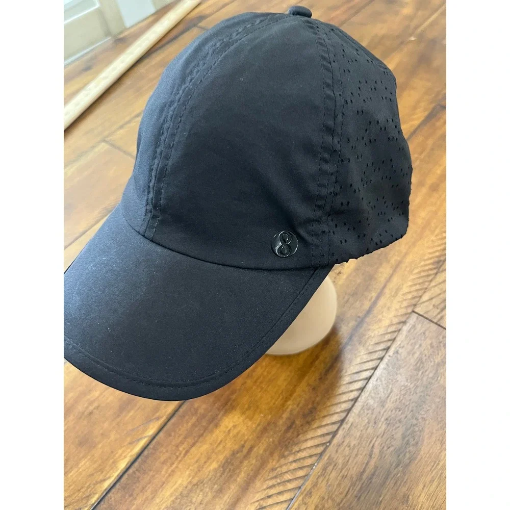 Athleta Baseball Cap Women One Size Black Excellent Perforated Performance Hat‎